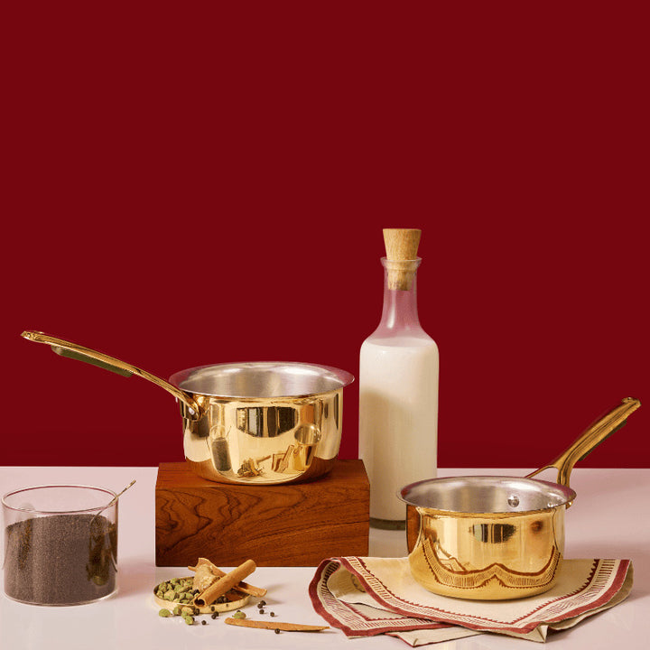 Brass Saucepan with Insulated Handle