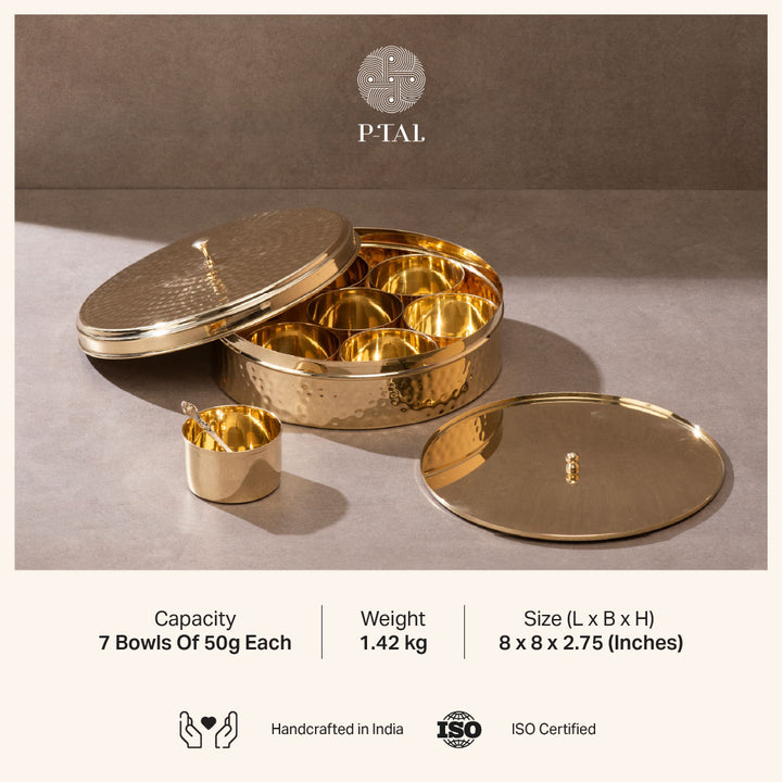 Kitchen Essentials Set (Masala box + Ghee pot + Paraat) In A Gift Box