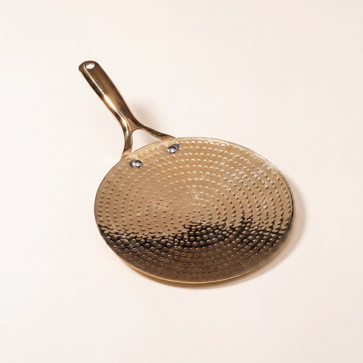 Brass Roti Tawa with Insulated handle And Ghee Pot Combo