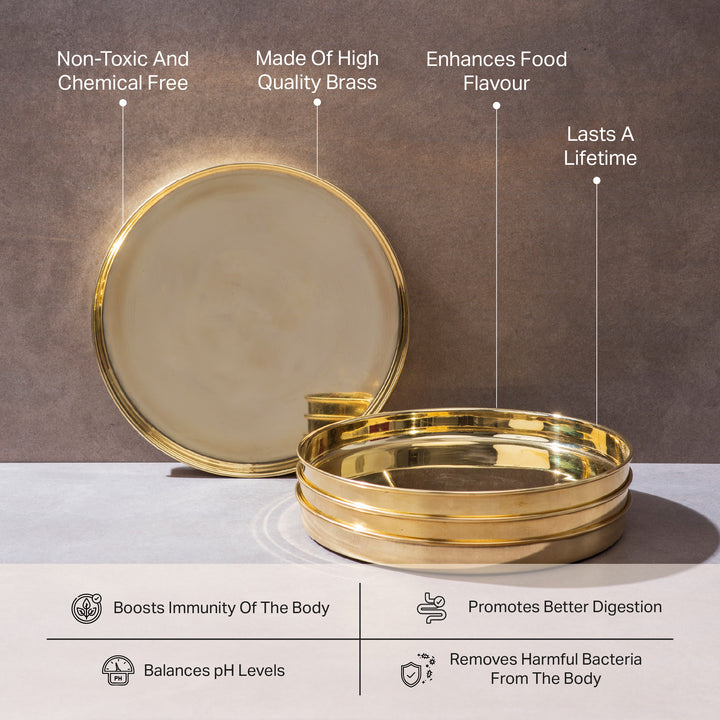 Brass Thaali- Thaali Plate for Dining/Brass Pooja Thaali