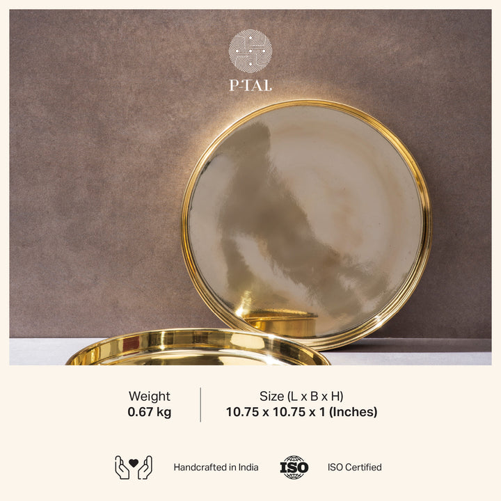 Brass Thaali- Thaali Plate for Dining/Brass Pooja Thaali