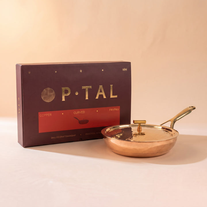 Copper Frying Pan (Frypan with insulated handle - Saute Pan)