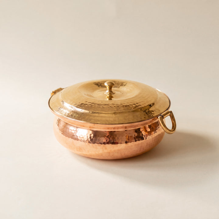 Copper Hammered Lagan - Lagaan for cooking- Naturally non stick , Non Toxic, Teflon Free