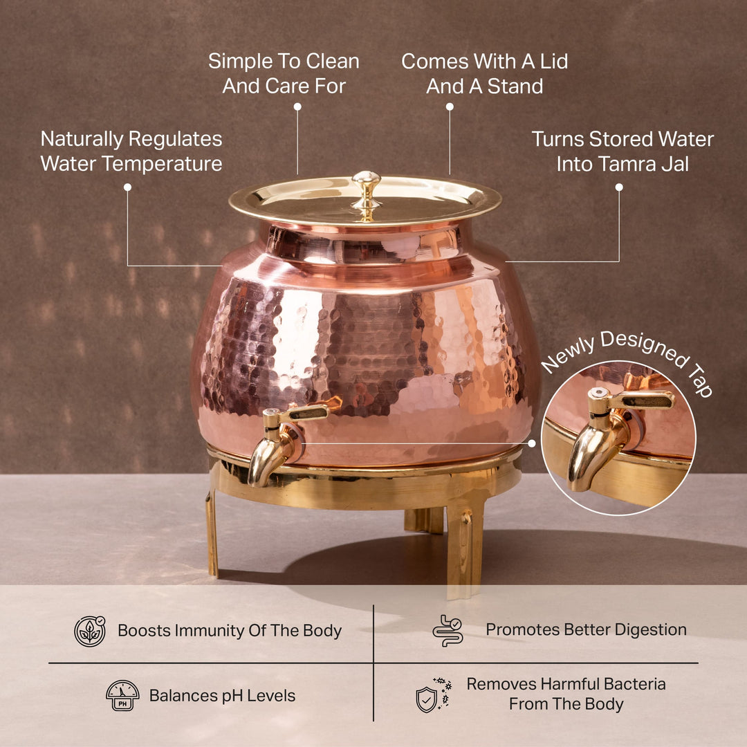 Copper Water Dispenser Set