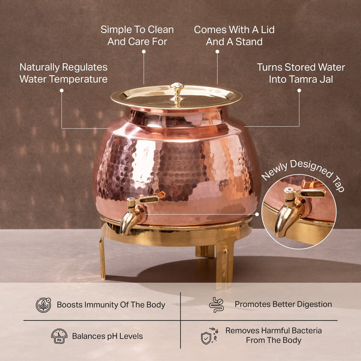 Copper Water Dispenser Set