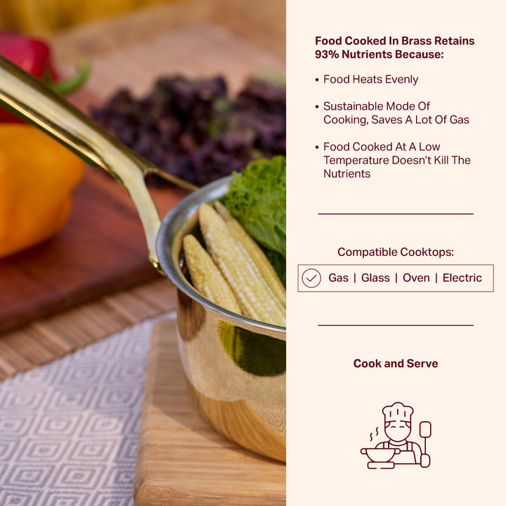 Brass Saucepan with Insulated Handle