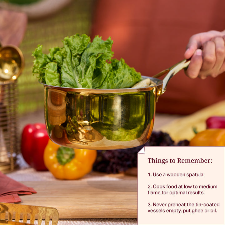 Brass Saucepan with Insulated Handle