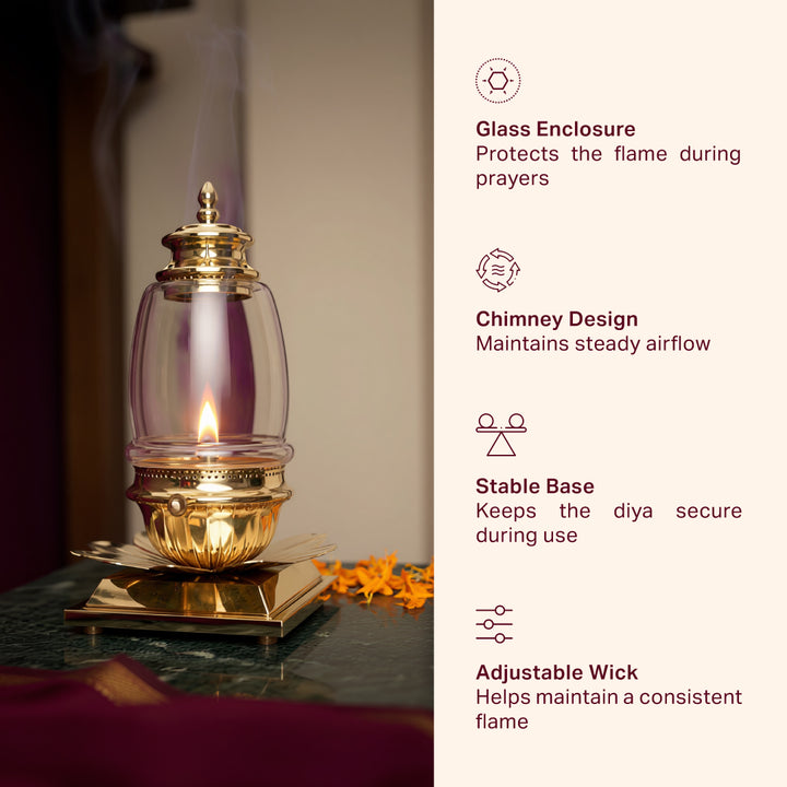 Featues of Brass Akhand Jyot Diya