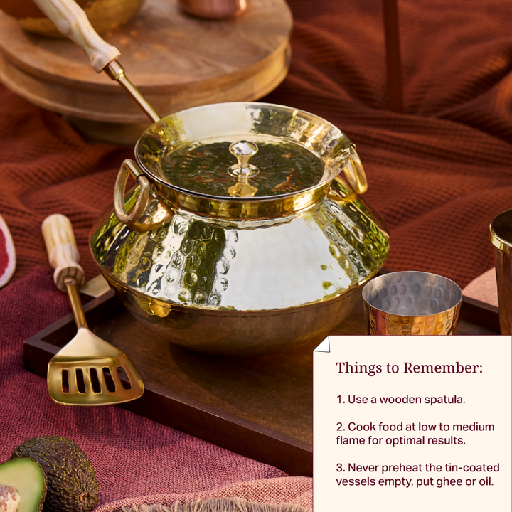 Brass Patili / Degchi - Naturally Non Stick , Non Toxic, Teflon Free