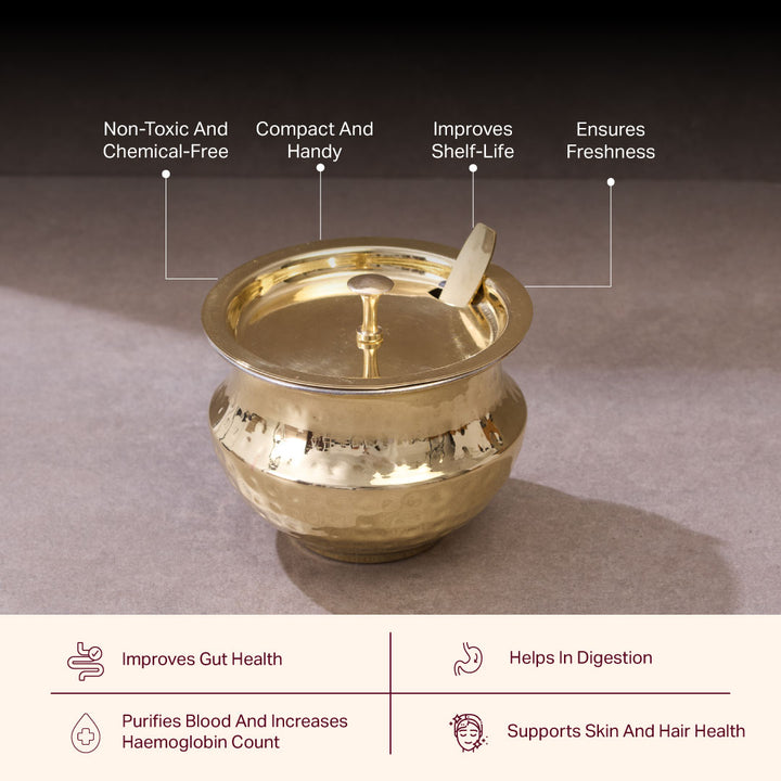 Brass Ghee Pot With Tin Coating