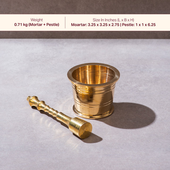 Brass Mortar and Pestle (Okhli)