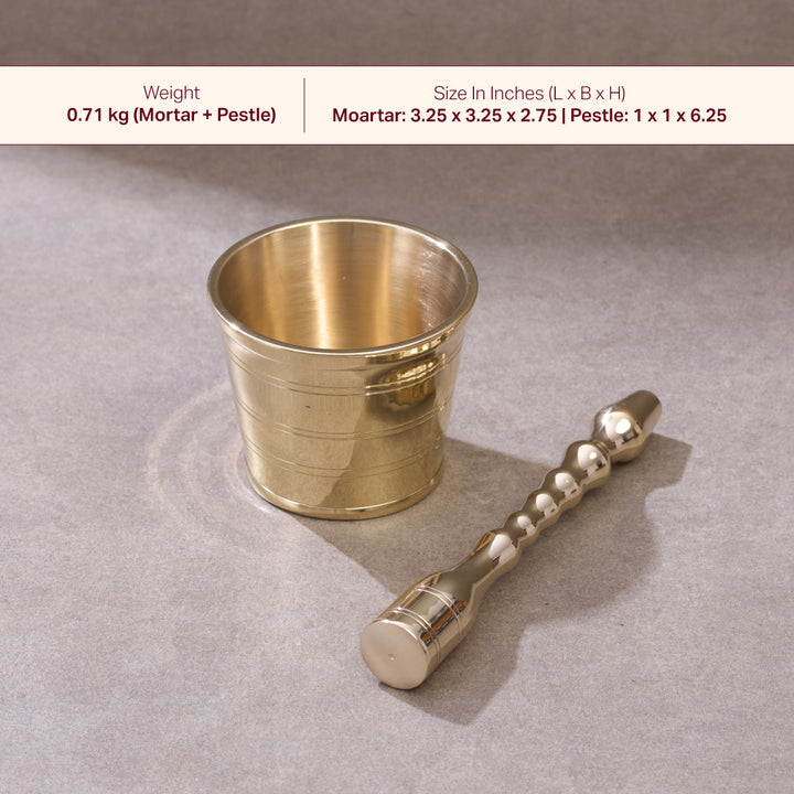 Brass Mortar and Pestle (Okhli)