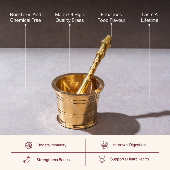 Brass Mortar and Pestle (Okhli)