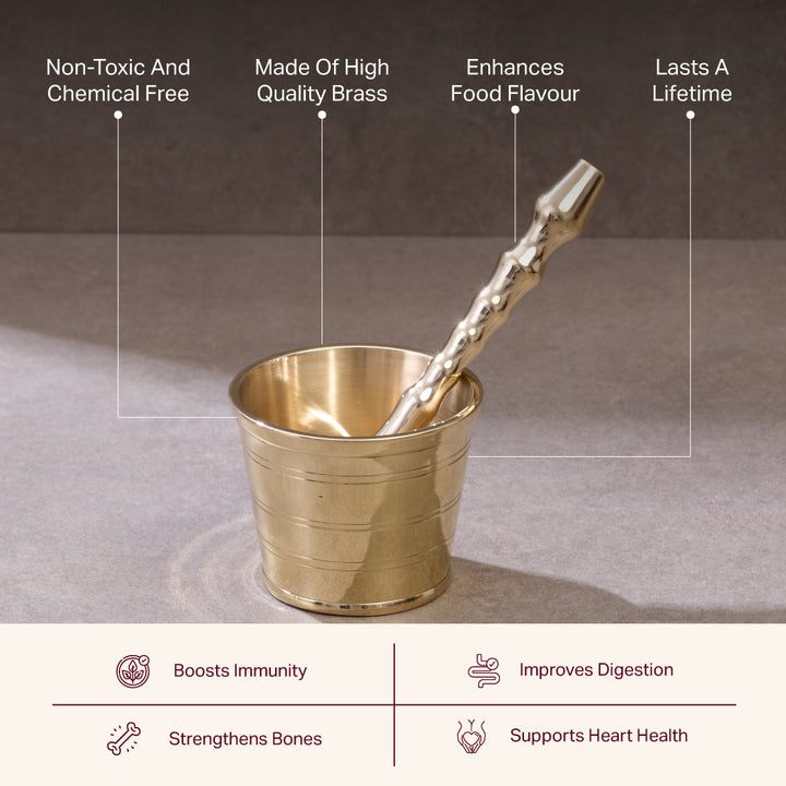 Brass Mortar and Pestle (Okhli)