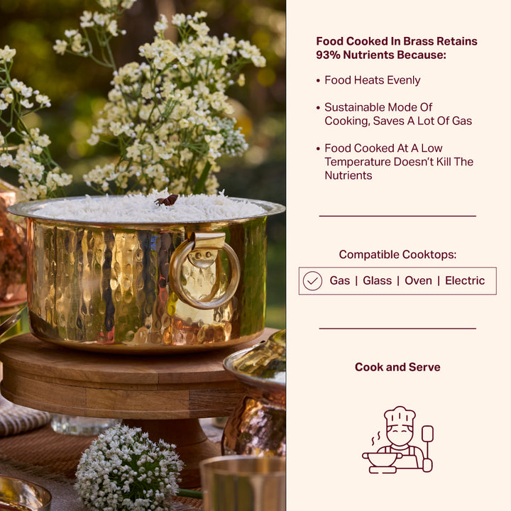 Brass Patila / Milk Topia- Naturally non stick , Non Toxic, Teflon Free