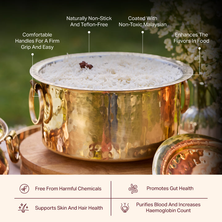 Brass Patila / Milk Topia- Naturally non stick , Non Toxic, Teflon Free