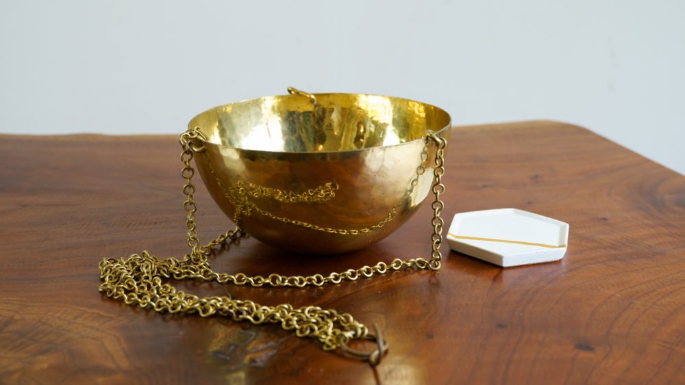 Hanging Brass Planter 