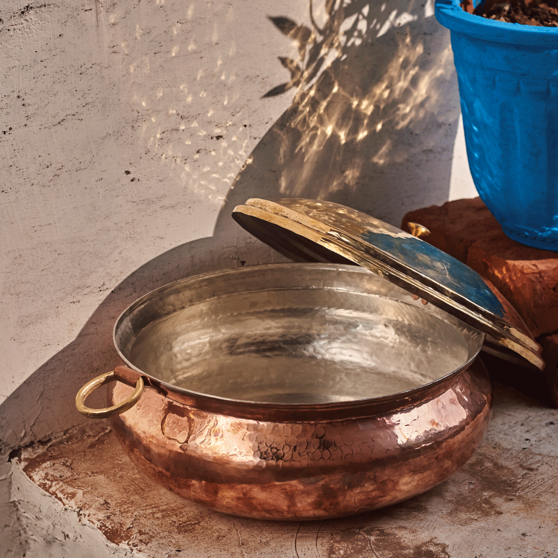 Copper Hammered Lagan - Lagaan for cooking