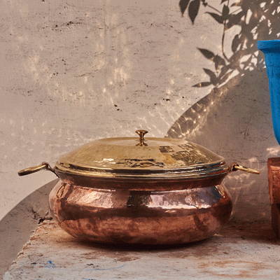 Copper Hammered Lagan - Lagaan for cooking