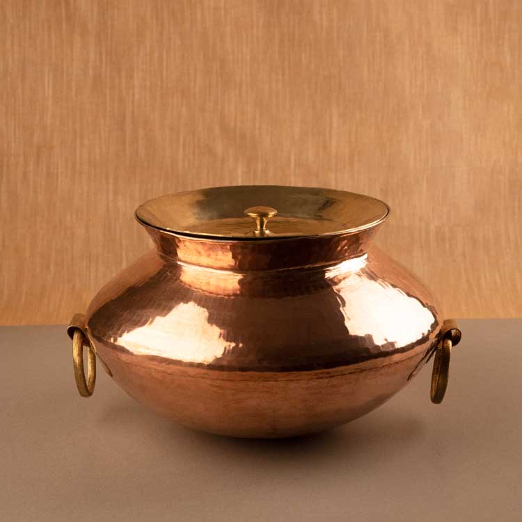 Copper Patili &  Brass Karchi (Ladle)