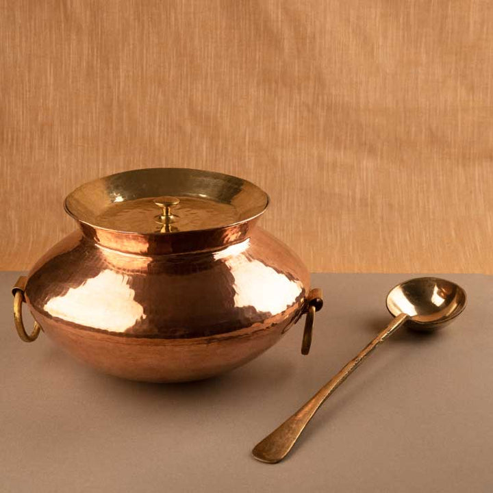 Copper Patili &  Brass Karchi (Ladle)