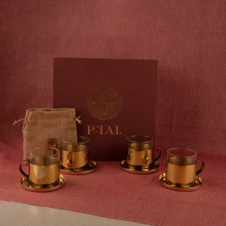 Set of Teacups & Coasters in Gift Box (set of 4)