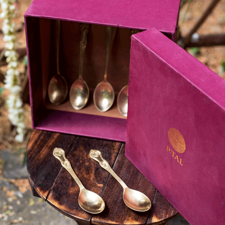 Brass Engraved Cutlery Set with Gift Box 