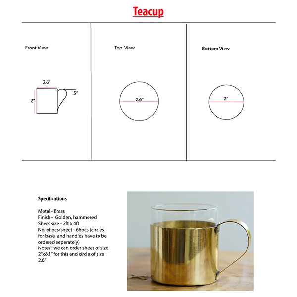  Brass Teacups