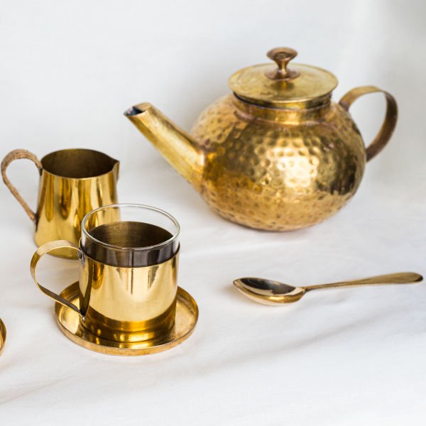 Round Brass Teapot