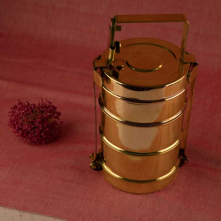 Brass Tiffin Box (3 tier)